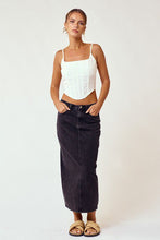 Load image into Gallery viewer, Black Denim Maxi Skirt
