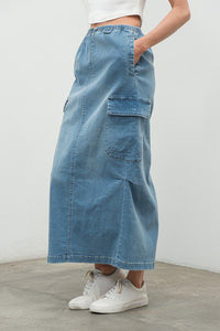 Cargo Vibes Denim Skirt