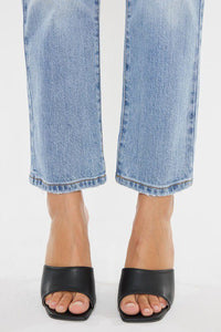 High Rise Ankle Straight Leg Jeans