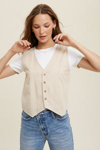 Natural Linen Vest