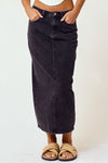 Black Denim Maxi Skirt