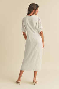 Ladies Tea White Midi Dress