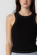 Load image into Gallery viewer, Contrast Stitch Tank in Black
