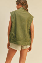 Load image into Gallery viewer, Washed Utility Vest in Olive
