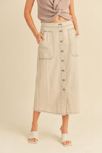 Load image into Gallery viewer, Beige Denim Midi Skirt
