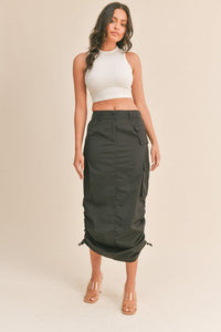 Black Pocket Cargo Skirt