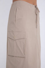 Load image into Gallery viewer, Cargo Midi Skirt in Khaki
