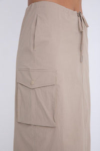 Cargo Midi Skirt in Khaki