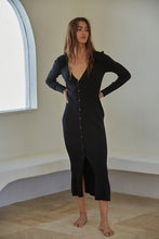 Load image into Gallery viewer, Take Me There Black Ribbed Dress
