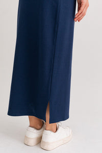 Knit Navy Maxi Skirt