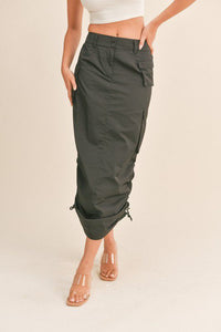 Black Pocket Cargo Skirt