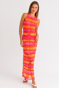 Sunset Mesh Maxi Dress