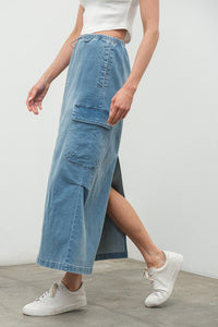 Cargo Vibes Denim Skirt