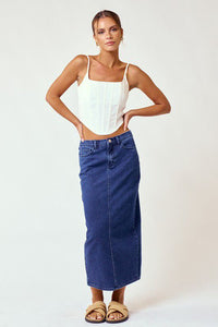 Denim Blue Maxi Skirt