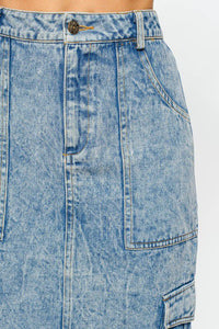 Kylie Denim Cargo Skirt