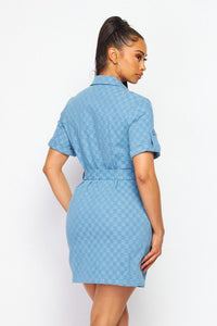 Denim Checkers Cargo Dress