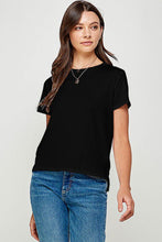 Load image into Gallery viewer, Essential Ribbed Black Tee
