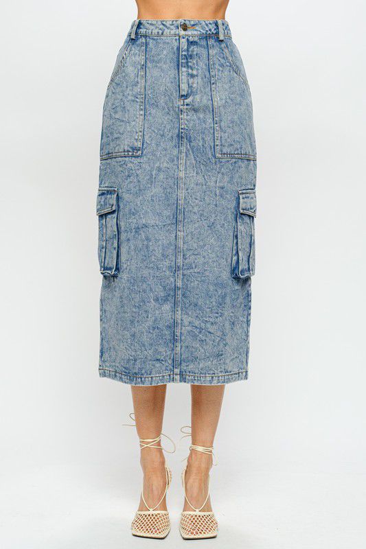 Kylie Denim Cargo Skirt