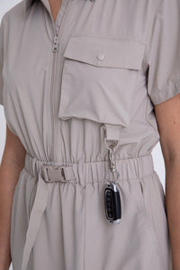 Cool Cargo Dress in Tan