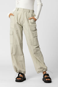 Ecru Contrast Stitch Cargo Pants