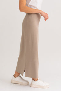 Knit Taupe Maxi Skirt