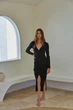 Load image into Gallery viewer, Take Me There Black Ribbed Dress
