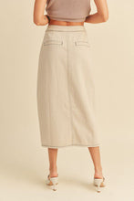 Load image into Gallery viewer, Beige Denim Midi Skirt
