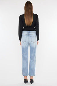 High Rise Ankle Straight Leg Jeans