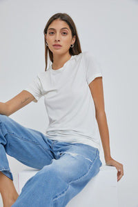 White Modal Crew Neck Tee