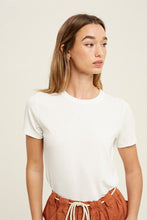 Load image into Gallery viewer, Ribbed Knit Basic Tee in White
