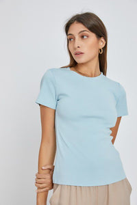 Basic Slub Tee in Slate