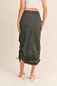 Black Pocket Cargo Skirt