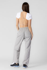 Grey Nylon Parachute Pants