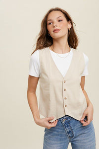 Natural Linen Vest