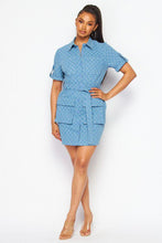 Load image into Gallery viewer, Denim Checkers Cargo Dress
