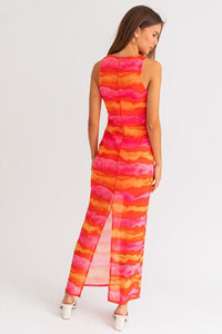 Sunset Mesh Maxi Dress