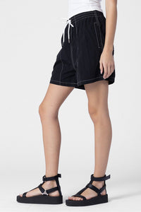 Nylon Contrast Stitch Shorts