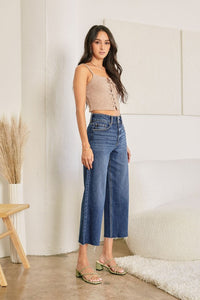 High Rise Wide Cropped Jeans