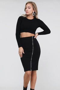 Zipper Pencil Skirt