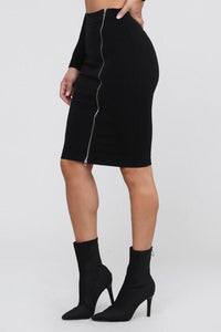 Zipper Pencil Skirt