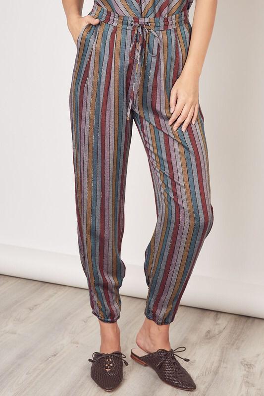 Metallic Stripes Pants