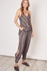 Metallic Stripes Pants