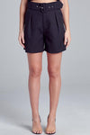 High Waist Belted Short