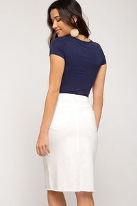 White Denim Skirt