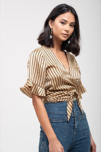 Champagne Pleated Top