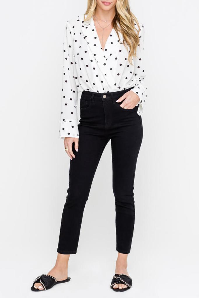 Polka Dot V-Neck Bodysuit