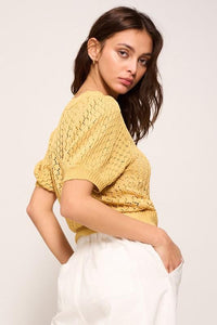 Honeycomb Crochet Knit Top