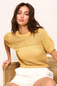 Honeycomb Crochet Knit Top