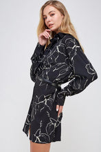 Load image into Gallery viewer, Night Floral Belted Shirt Dress
