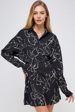 Load image into Gallery viewer, Night Floral Belted Shirt Dress
